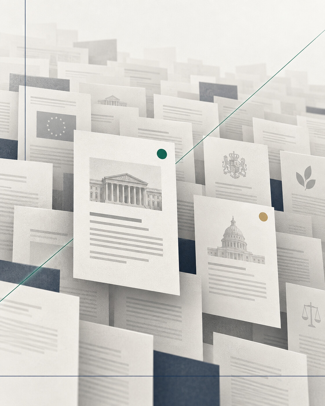 Ilustración editorial: un campo amplio de documentos, publicaciones y señales institucionales sobre el que hay que detectar y priorizar